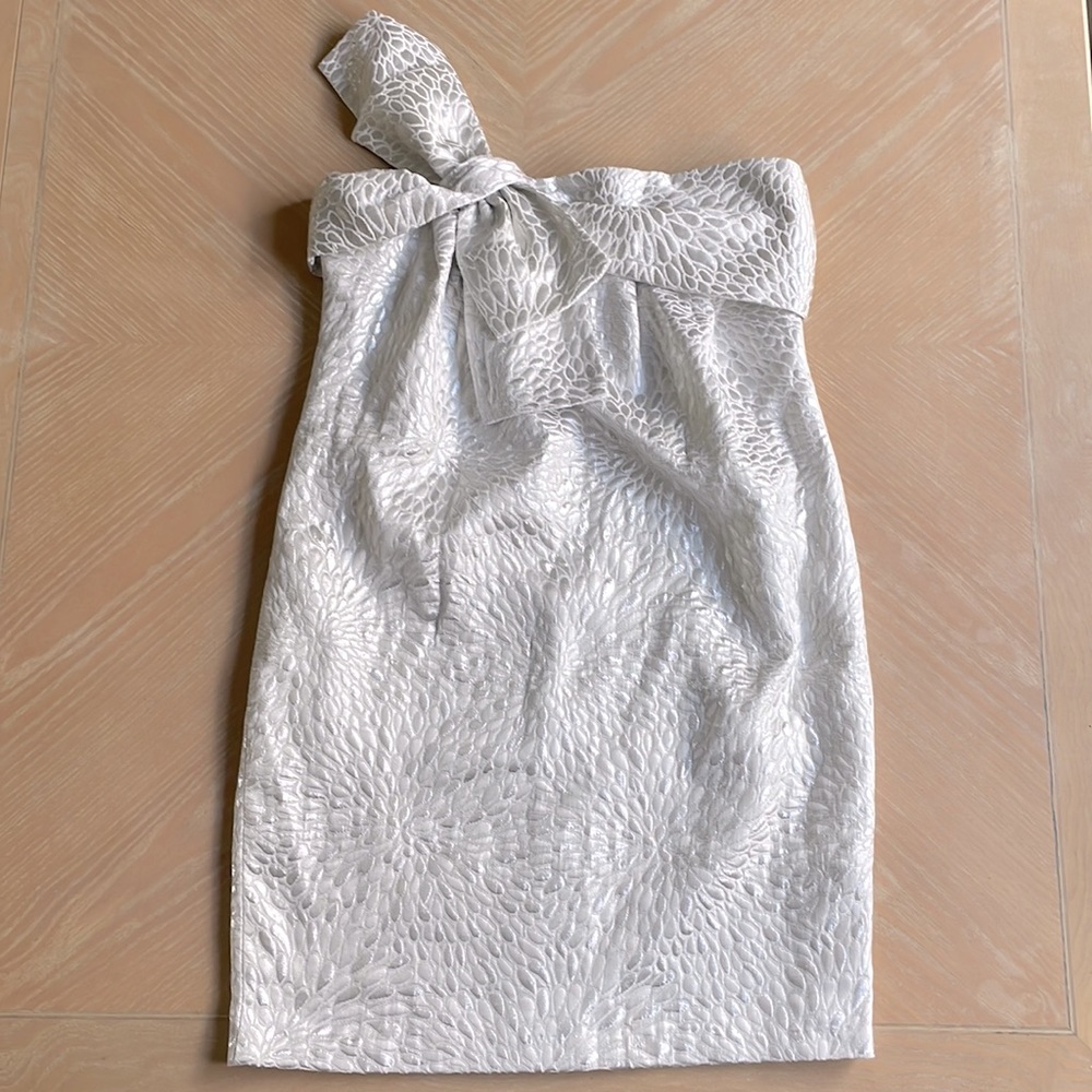 Mini White Dress Over One Shoulder  Size S/P